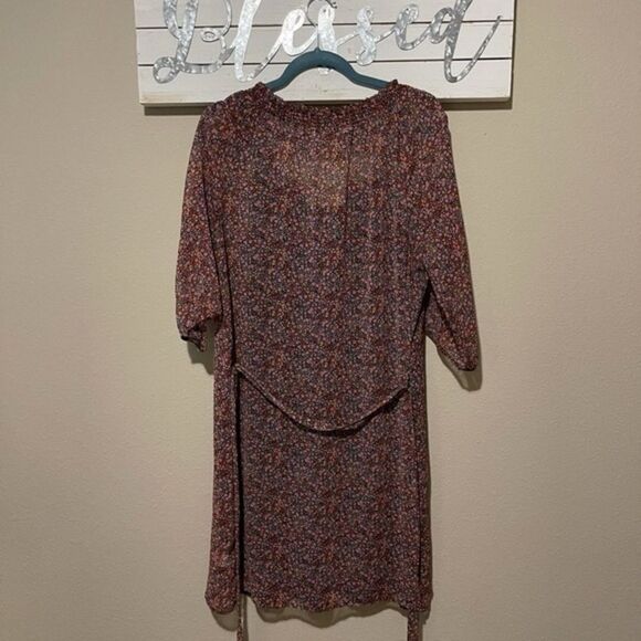 Old Navy - floral peasant dress with belt - Picture 5 of 8